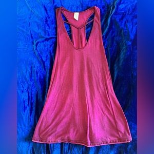 NWOT Free People Distressed Pink Racerback Tank S